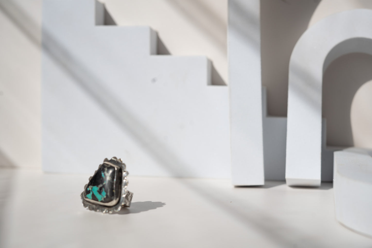 SPIRITED BLUE MOON TURQUOISE + STERLING SILVER RING