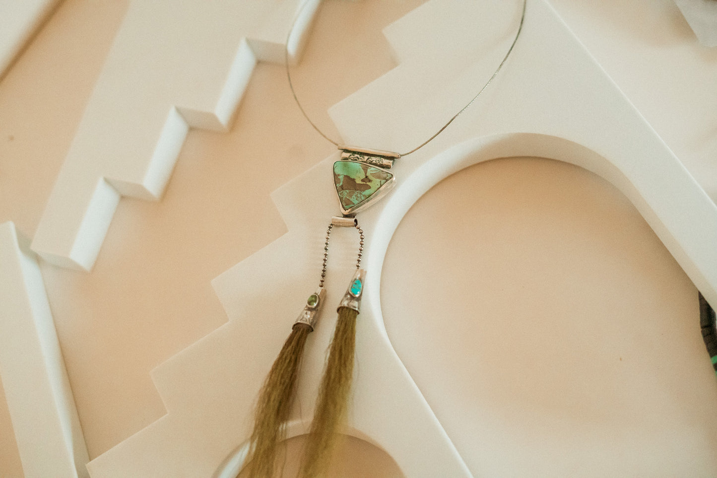 WITH THE WIND KINETIC STERLING SILVER + ROYSTON TURQUOISE NECKLACE