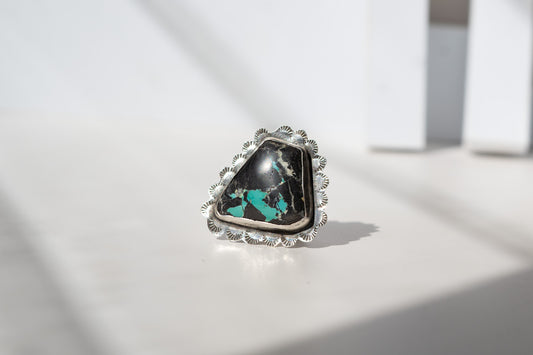 SPIRITED BLUE MOON TURQUOISE + STERLING SILVER RING