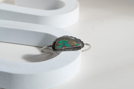 ROYSTON TURQUOISE + STERLING SILVER DRIFTER BANGLE