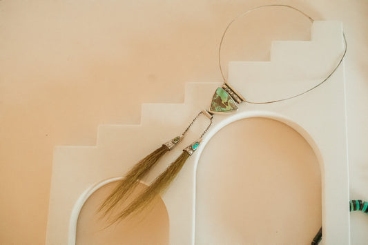 WITH THE WIND KINETIC STERLING SILVER + ROYSTON TURQUOISE NECKLACE