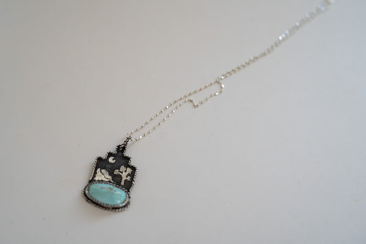 DESERT NIGHTS TURQUOISE + SILVER NECKLACE